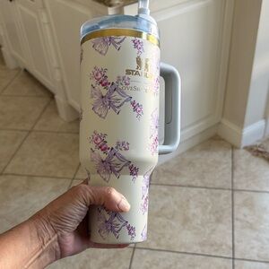 LoveShackFancy x Stanley Floral Tumbler with Purple and Pink Accents